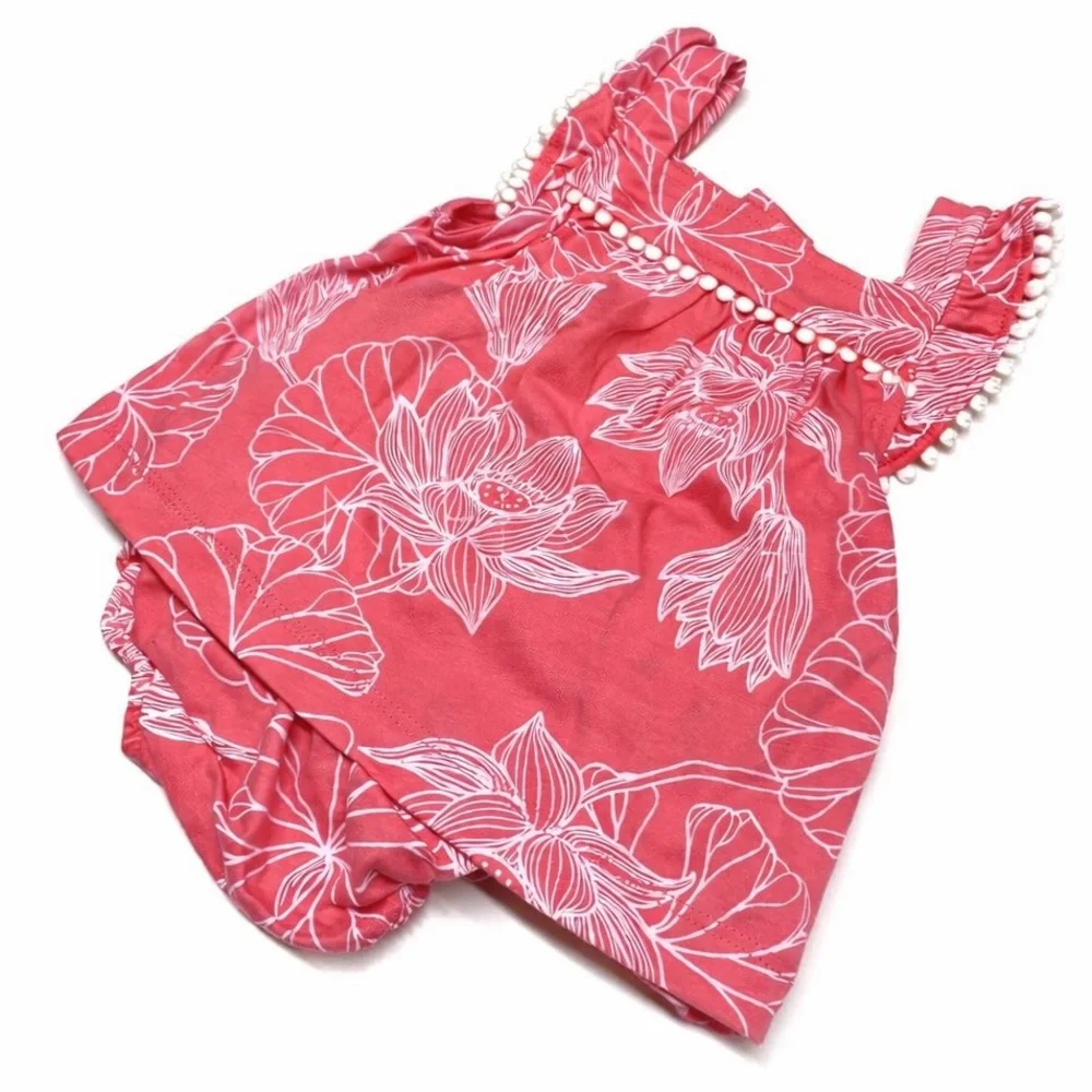 Carter’s Baby Girl Pink Floral 2-Piece Outfit Ruffle Top Bloomers 3M NWT